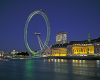 The London Eye from Westminster Bridge, London, England.