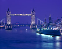 H.M.S Belfast & Tower Bridge, London, England.