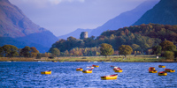 Dolbadarn Castle from Llyn Padarn, Snowdonia, Gwynedd, North Wales.