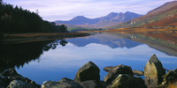 Snowdon from Llyn Mymbyr, Capel Curig, Conwy, North Wales.