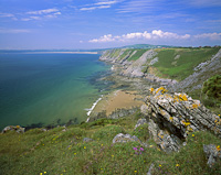 Oxwich Bay from Pennard, The Gower, Swansea, South  Wales.