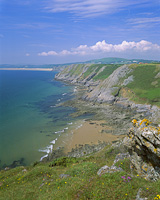 Oxwich Bay from Pennard, The Gower, Swansea, South  Wales.