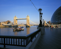 Tower Bridge & City Hall, River Thames, London, England.