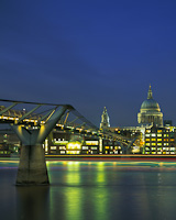 The Millennium Bridge & St. Paul's Cathedral, London, England.
