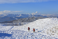 Crinkle Crags & Langdale Pikes from Sour Howes, Cumbria, England.