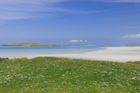 Lingay from Lingay Strand, North Uist, Outer Hebrides, Scotland.