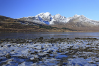 Frozen Seaweed, Loch Slapin & Blaven, Torrin, Skye, Scotland.