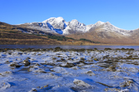 Frozen Seaweed, Loch Slapin & Blaven, Torrin, Skye, Scotland.