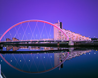 Clyde Arc Bridge, Clydeside, Glasgow, Scotland.
