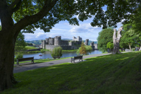 Caerphilly Castle, Caerphilly, Wales.