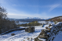 Windermere, Coniston Old Man & Wetherlam, Skelghyll, Troutbeck, Cumbria, England.