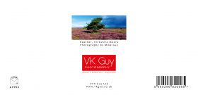 Reverse of Yorkshire Moors greeting card - Heather - showing image title and photogrpaher: Mike Guy