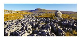Yorkshire greeting card - Ingleborough from Twistleton Scars - blank for your own message