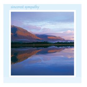 Sympathy card - 'Reflection' - wording on the front says 'sincerest sympathy'. Message inside reads:sincerest sympathy and condolences at this very sad time'. condolences at this very sad time.