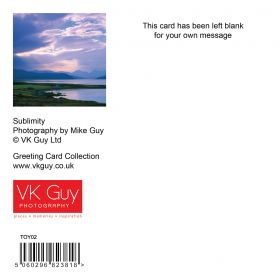 Reverse of Thinking of You card showing image title and photographer: Mike Guy